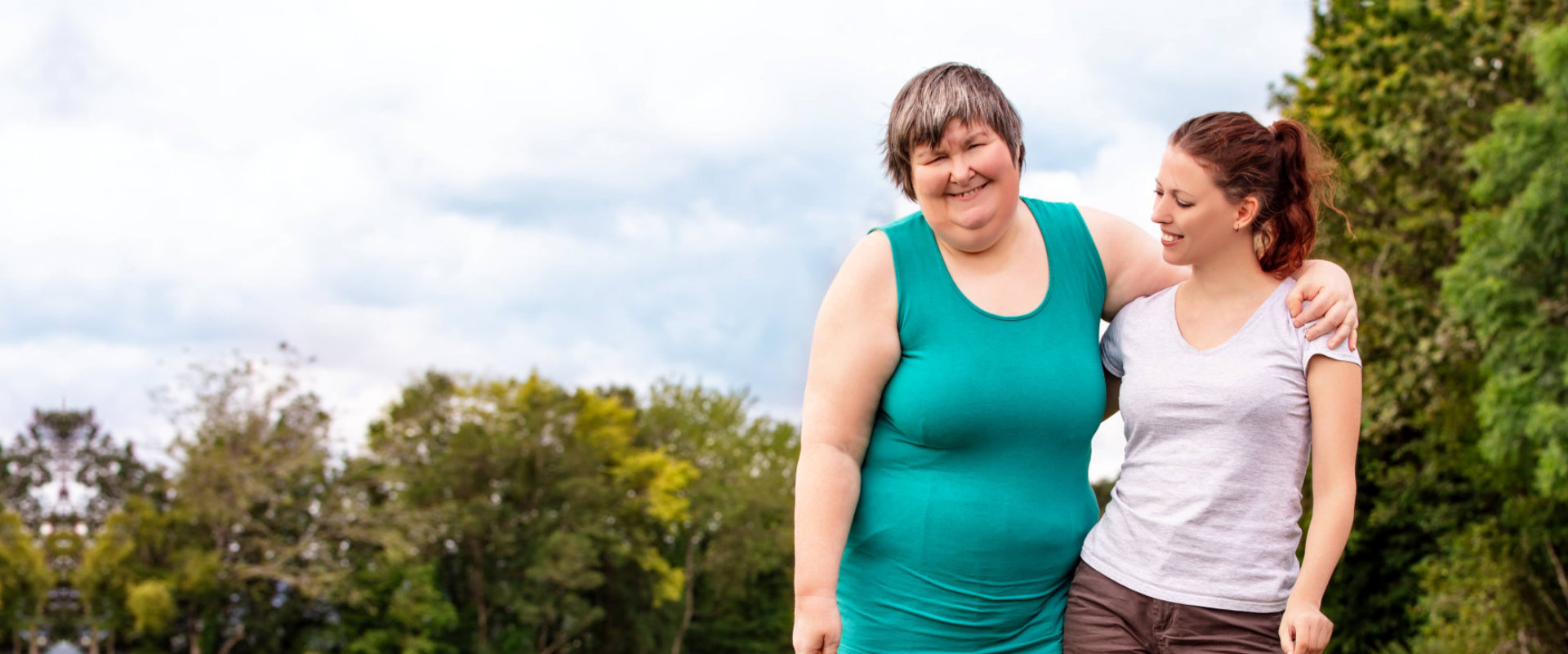 two women standing