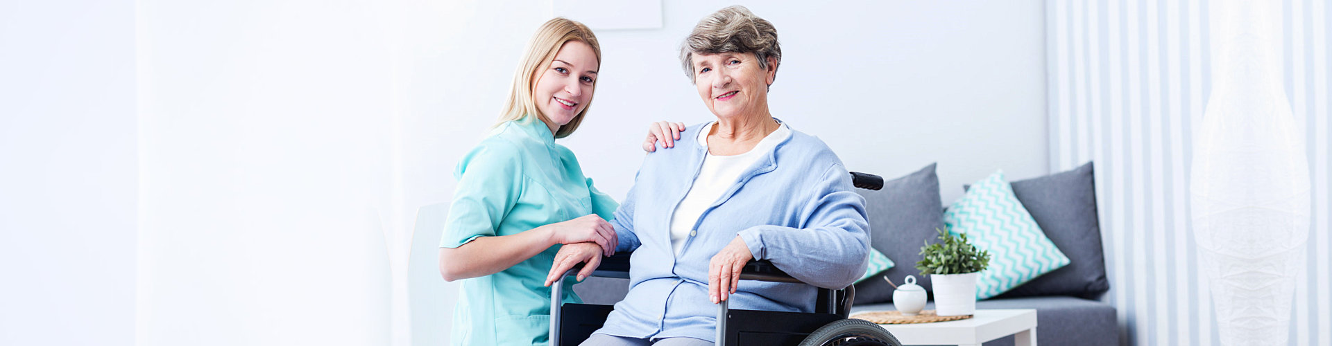 image of a female caregiver and an elderly woman