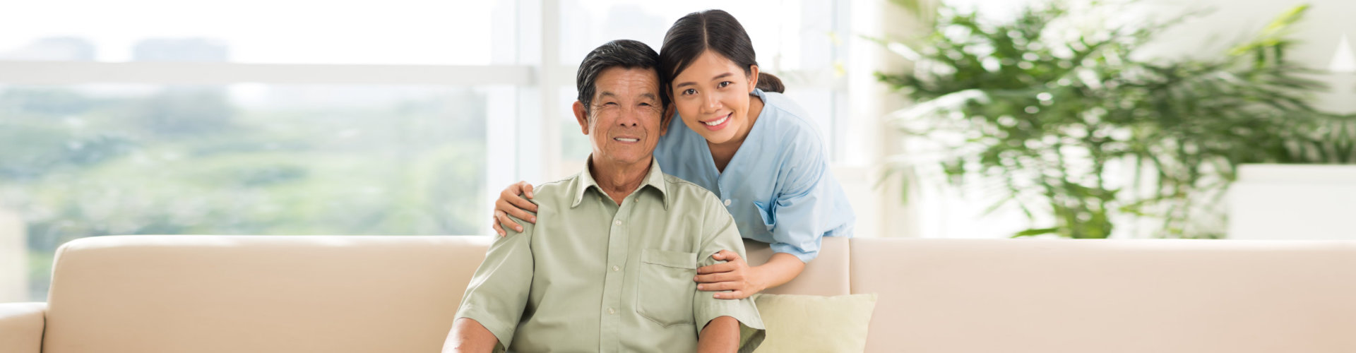 a man and a woman smiling